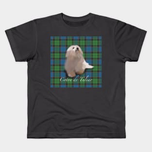 coton de tulear tartan Kids T-Shirt